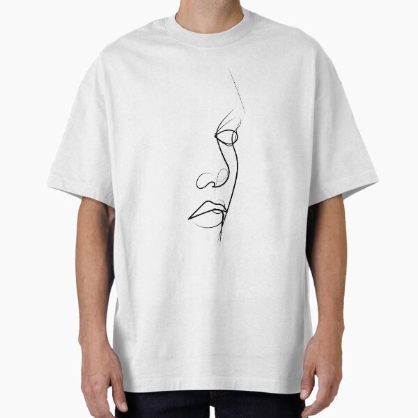 Side Look One Line Art | One Line Artist | Minimal Art | One Line Art | Minimalist Oversized T-Shirt for Sale by One-Line-Artist