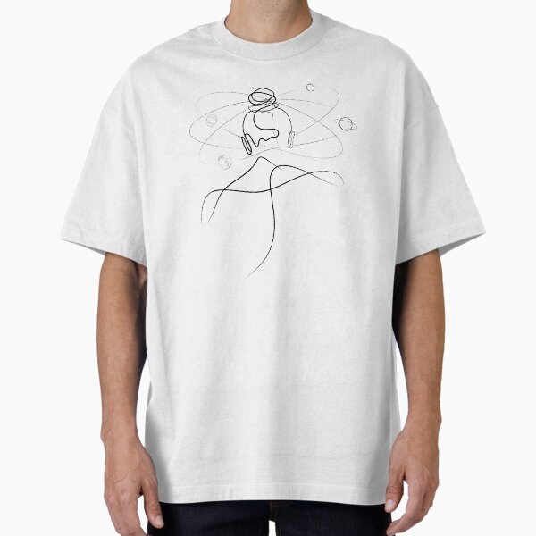 She's The Center Of The Universe | One Line Artist | Minimal Art | One Line Art | Minimalist Oversized T-Shirt for Sale by One-Line-Artist
