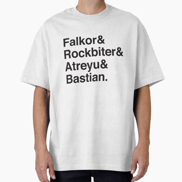 Falkor and Rockbiter and Atreyu and Bastian Oversized T-Shirt for Sale by thetypographer