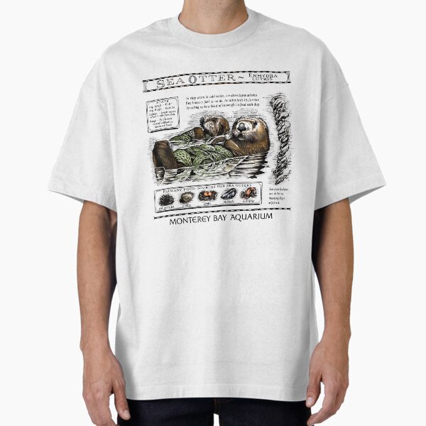 Sea Otters Monterey Bay Aquarium  Oversized T-Shirt for Sale by margamPagenberg
