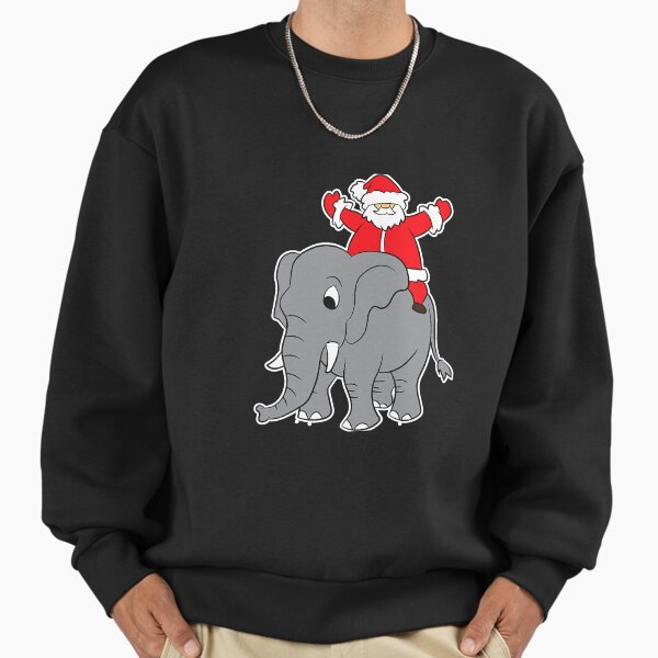 "Christmas Santa Riding Elephant Girls" Premium Oversized Sweatshirt for Sale by NeverLoseSF