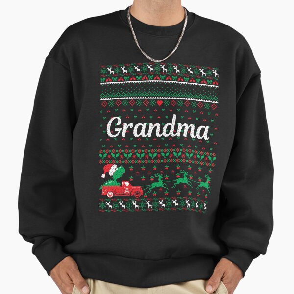 "Grandma T-Rex Green and Red Ugly Christmas Sweather" Premium Oversized Sweatshirt for Sale by RepublicOfFire