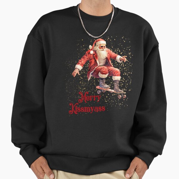 "Kissmyass, 2023 Sarcastic Gifts, Naughty Christmas, Vintage Santa skateboard" Premium Oversized Sweatshirt for Sale by CosmicGypsy2000