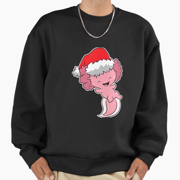 "Cute Axolotl With Santa Hat Cute" Premium Oversized Sweatshirt for Sale by NeverLoseSF