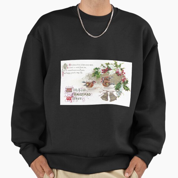 "Goldfinches and Holly Vintage Christmas" Premium Oversized Sweatshirt for Sale by fenneltea
