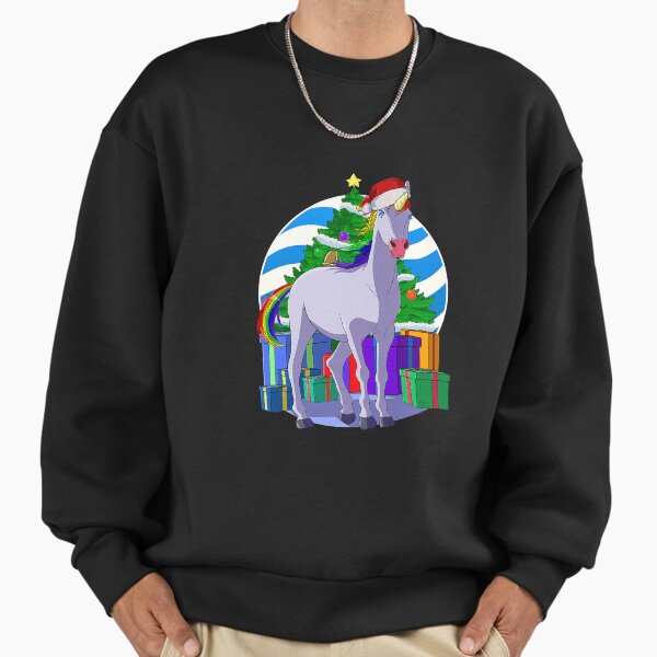 "Unicorn Santa Christmas Tree Decor" Premium Oversized Sweatshirt for Sale by YesterDayCheck