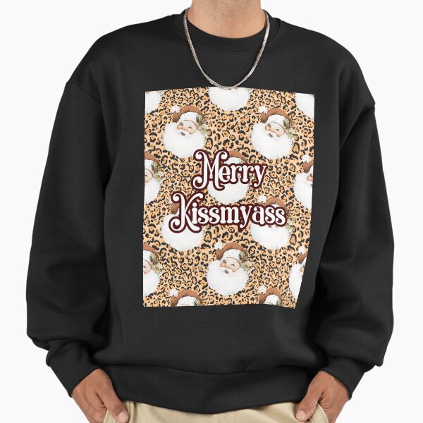 "Merry Kissmyass 2023 Sarcastic Gifts, Naughty Christmas, Vintage animal print Santa" Premium Oversized Sweatshirt for Sale by CosmicGypsy2000