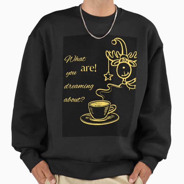 "Cute moose, dreaming, christmas coffee" Premium Oversized Sweatshirt for Sale by LiamaWery333