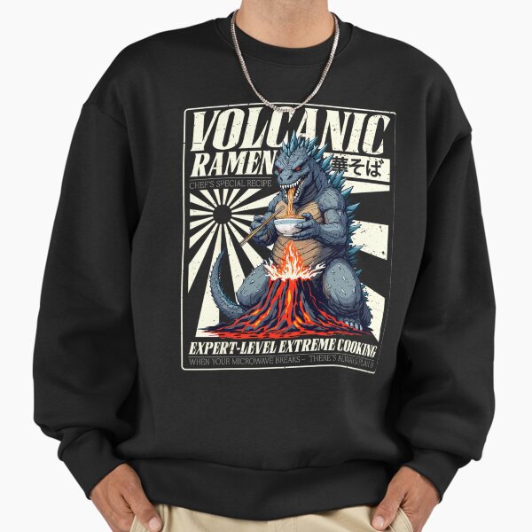 "Giant Kaiju Eating Japanese Ramen For Monster Lover Gift For Men For Boys" Premium Oversized Sweatshirt for Sale by NotMukDuk