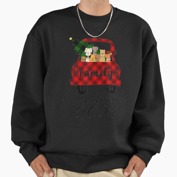 "Red Truck Merry Chrismas Dog And Cat Family" Premium Oversized Sweatshirt for Sale by Jorden-Trend