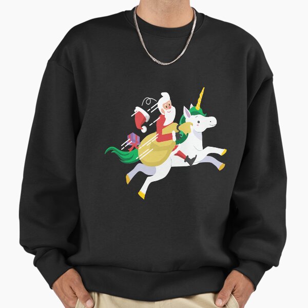 "Santa Riding A Unicorn Funny Christmas" Premium Oversized Sweatshirt for Sale by YesterDayCheck