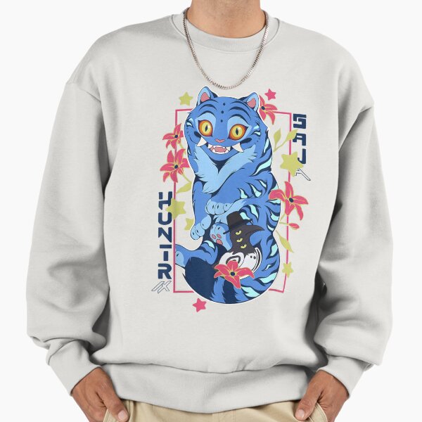 "Saja Hunter Blue Cat Anime Style Official T-Shirt" Premium Oversized Sweatshirt for Sale by DuneHaicna