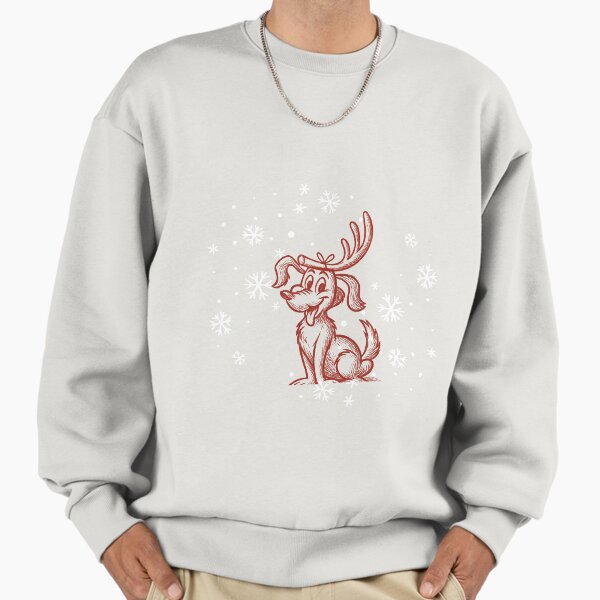 "Chrismas Dog with Snowflakes" Premium Oversized Sweatshirt for Sale by DramaandDoodles