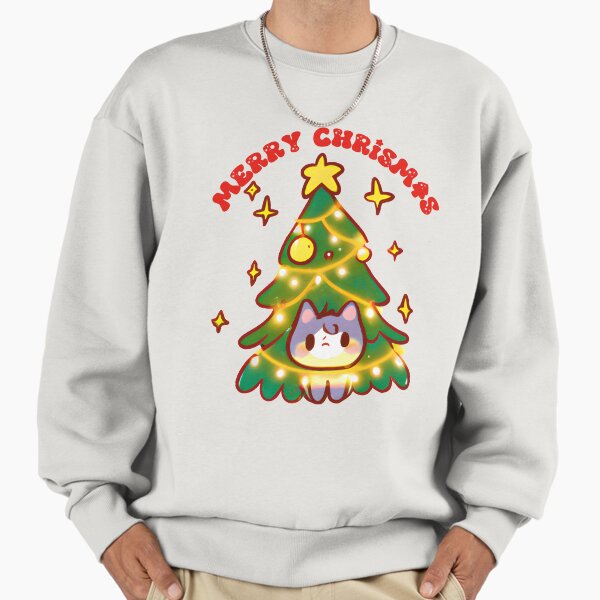 "Cute Chrismas Tree with Cat" Premium Oversized Sweatshirt for Sale by Hexan