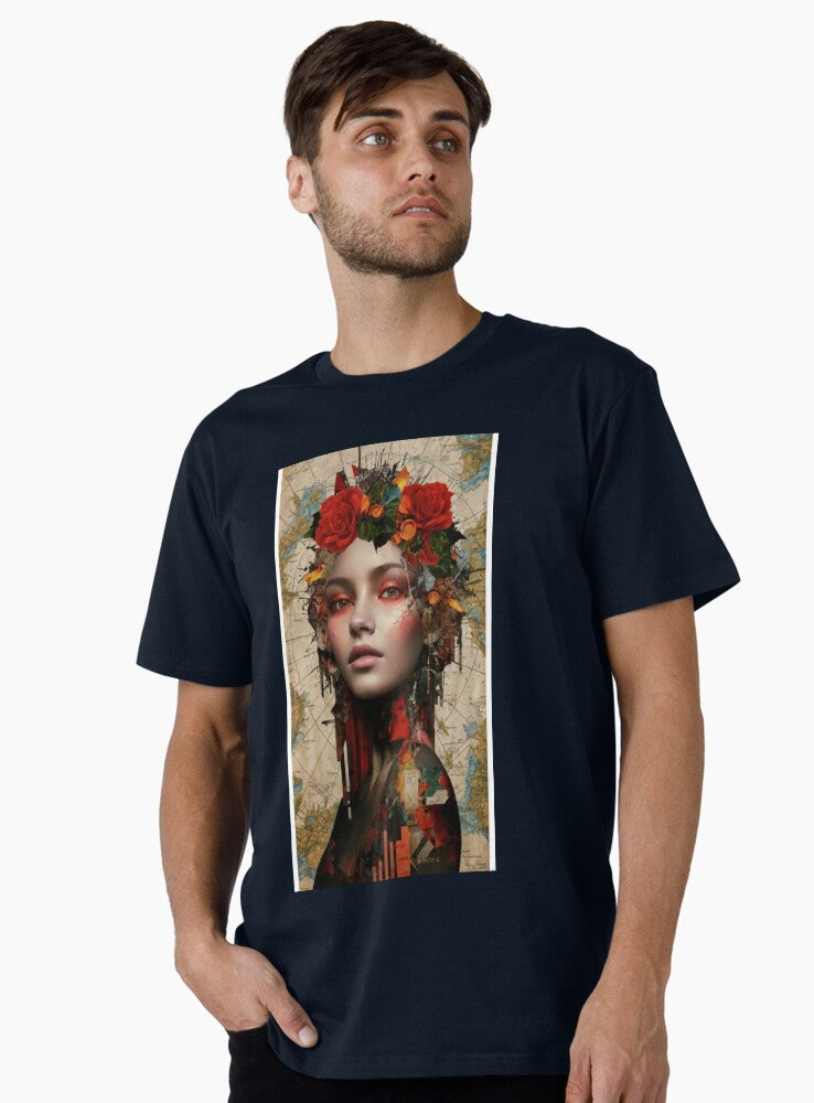 An awe-inspiring and mesmerizing abstract collage artwork of a mysterious female figure Premium T-Shirt