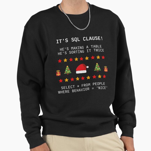 "SQL Clause Christmas Coding Present" Pullover Sweatshirt for Sale by NeuralNine