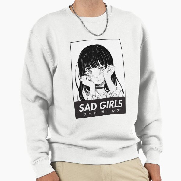 "Sad Girls - Manga Character" Pullover Sweatshirt by AnimVibes