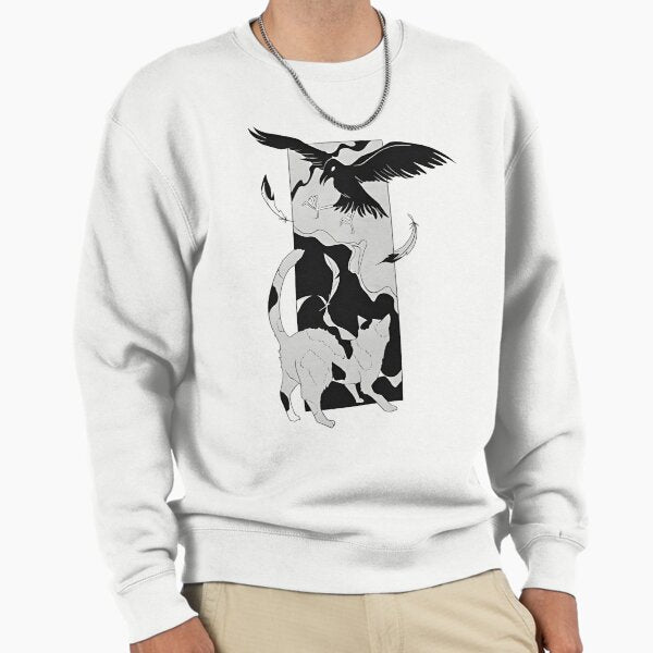 "Crow Over the Court" Pullover Sweatshirt for Sale by SacredRoses-Art
