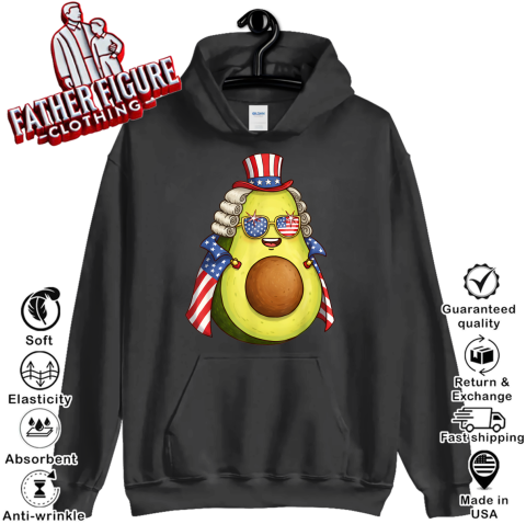 Cute Avocado American Flag Cape 4Th Of July America Usa Hoodie