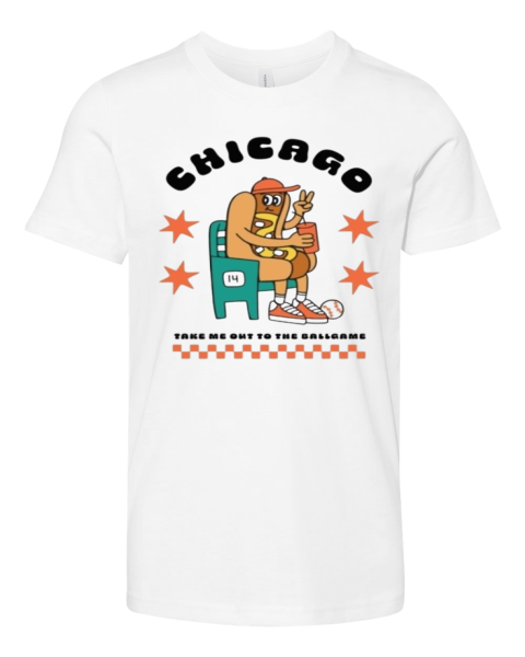 Chicago Hot Dog Mascot Take Me Out To The Ballgame Premium Youth T Shirt