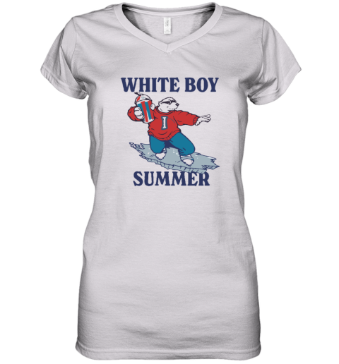 Bear White Boy Summer Women039S V Neck T Shirt