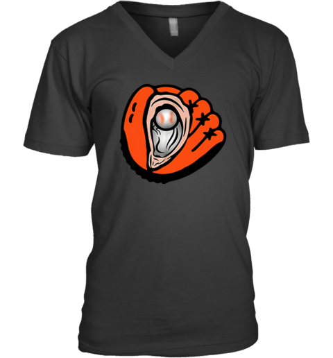 Chesapeake Baysox Oyster Catchers Logo V Neck T Shirt