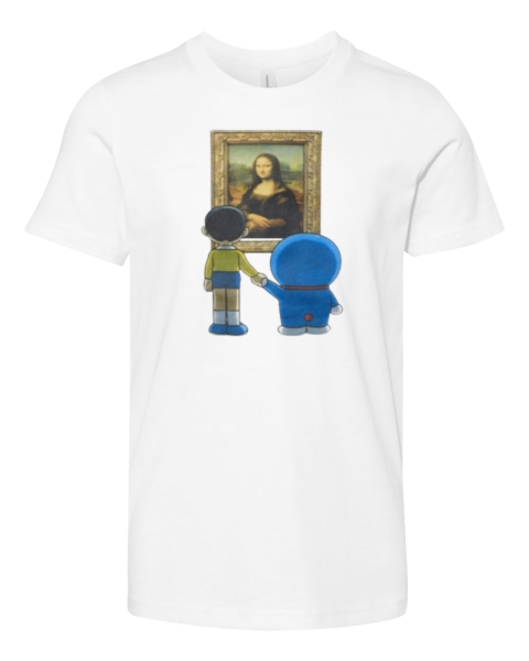 Doraemon Meets The Louvre Premium Youth T Shirt