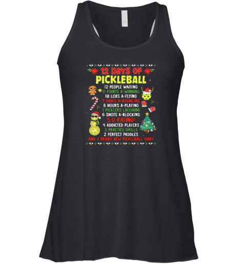 Christmas 12 Days Of Pickleball Racerback Tank