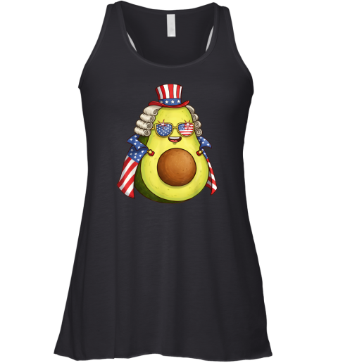 Cute Avocado American Flag Cape 4Th Of July America Usa Racerback Tank