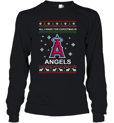 All I Want For Christmas Is Angels Xmas Youth Long Sleeve