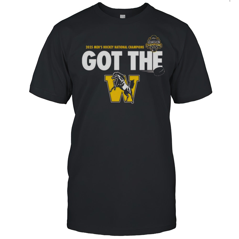 Western Michigan Broncos 2025 Mens Hockey National Champions Got The W Frozen Four Logo T shirt