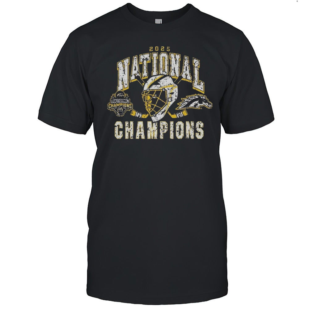 Western Michigan Broncos Summit 2025 NCAA Mens Hockey National Champions Vintage Helmet T shirt