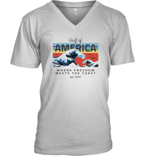 Defiantls Gulf Of America Where Freedom Meets The Coast V Neck T Shirt