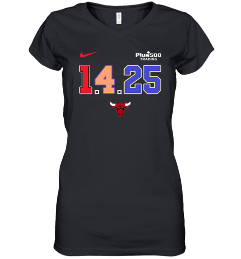 Chicago Bulls 1 4 25 Warmups Women039S V Neck T Shirt