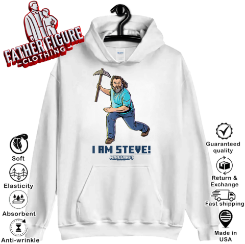 A Minecraft Movie I Am Steve Wielding Stone Pickaxe Hoodie