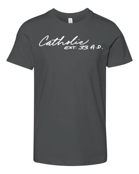 Catholic Est 33 Ad Christianity Faith Hope Love 33 Premium Youth T Shirt