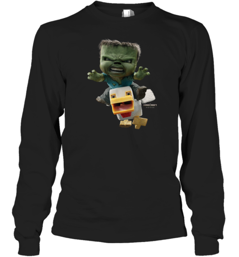A Minecraft Movie Chicken Jockey Baby Zombie Attack Long Sleeve T Shirt