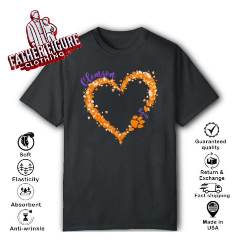 Clemson Tigers Pride Big Hearts With The Tigers Logo T Shirt