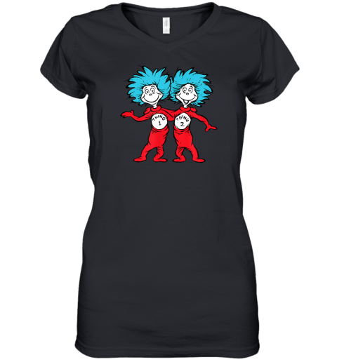 Dr Seuss Thing 1 Thing 2 Buddies Women039S V Neck T Shirt