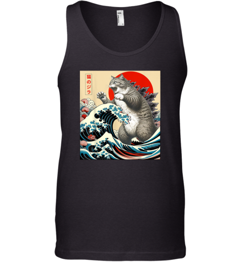 Catzilla Cat Japanese Art Funny Cat Gifts Tank Top