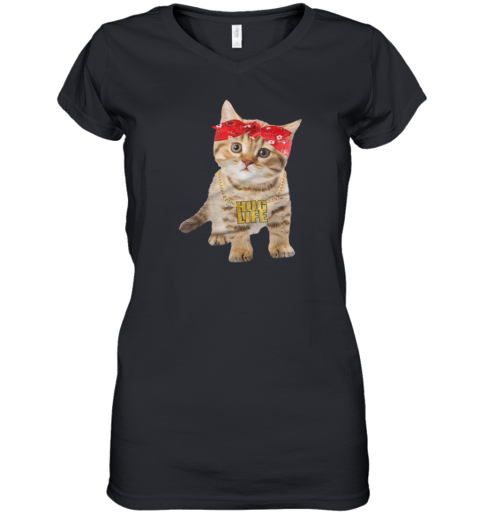 Cat Thug Life Women039S V Neck T Shirt